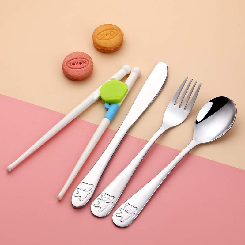 Poylim Kids Silverware, Stainless Steel Children Flatware Set, Toddler Utensils Set of 2, Silver - Image 3